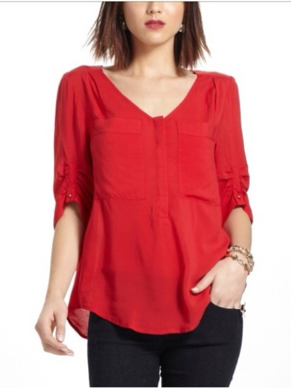 ANTHROPOLOGIE MAEVE Red Blouse